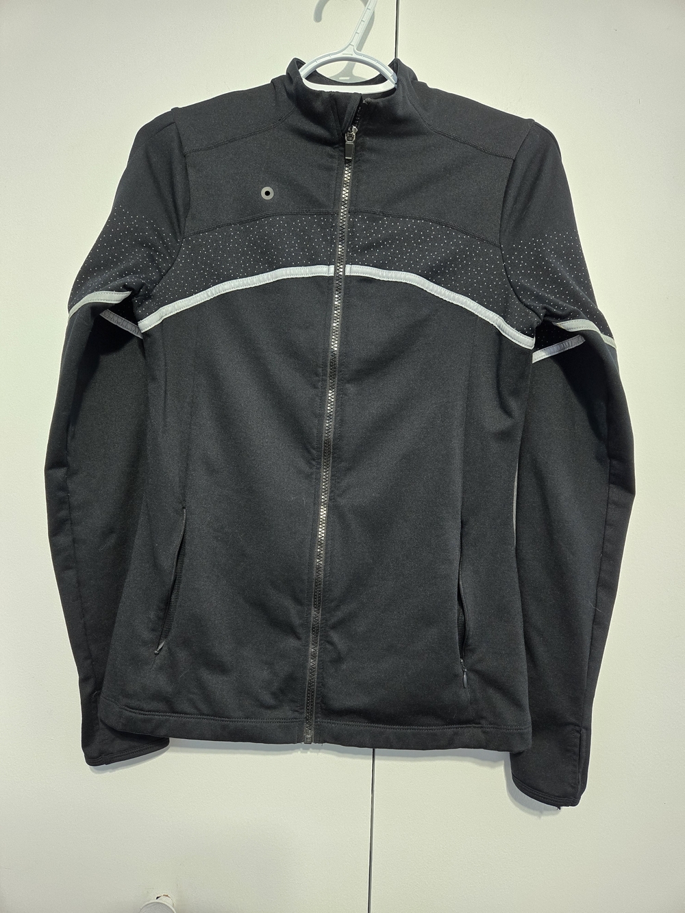 Fabletics Zip Up Jacket Womens Medium Black Athletic Track Jacket Workout Active